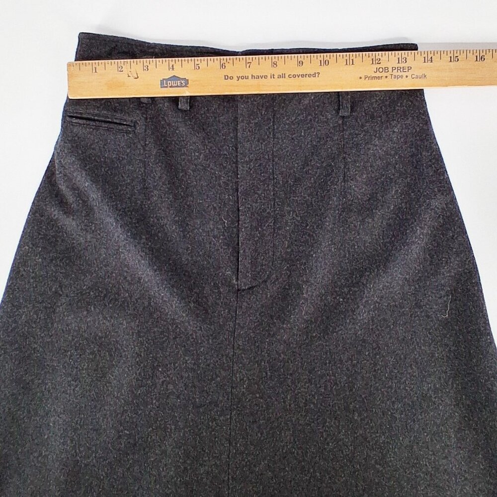 Vintage Ralph Lauren Wool Cashmere Blend Gray High Waist Flannel Midi Skirt SZ 6 - Picture 6 of 11